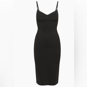 Aritzia Babaton Sculpt Knit Sweetheart Lariat Dress Black